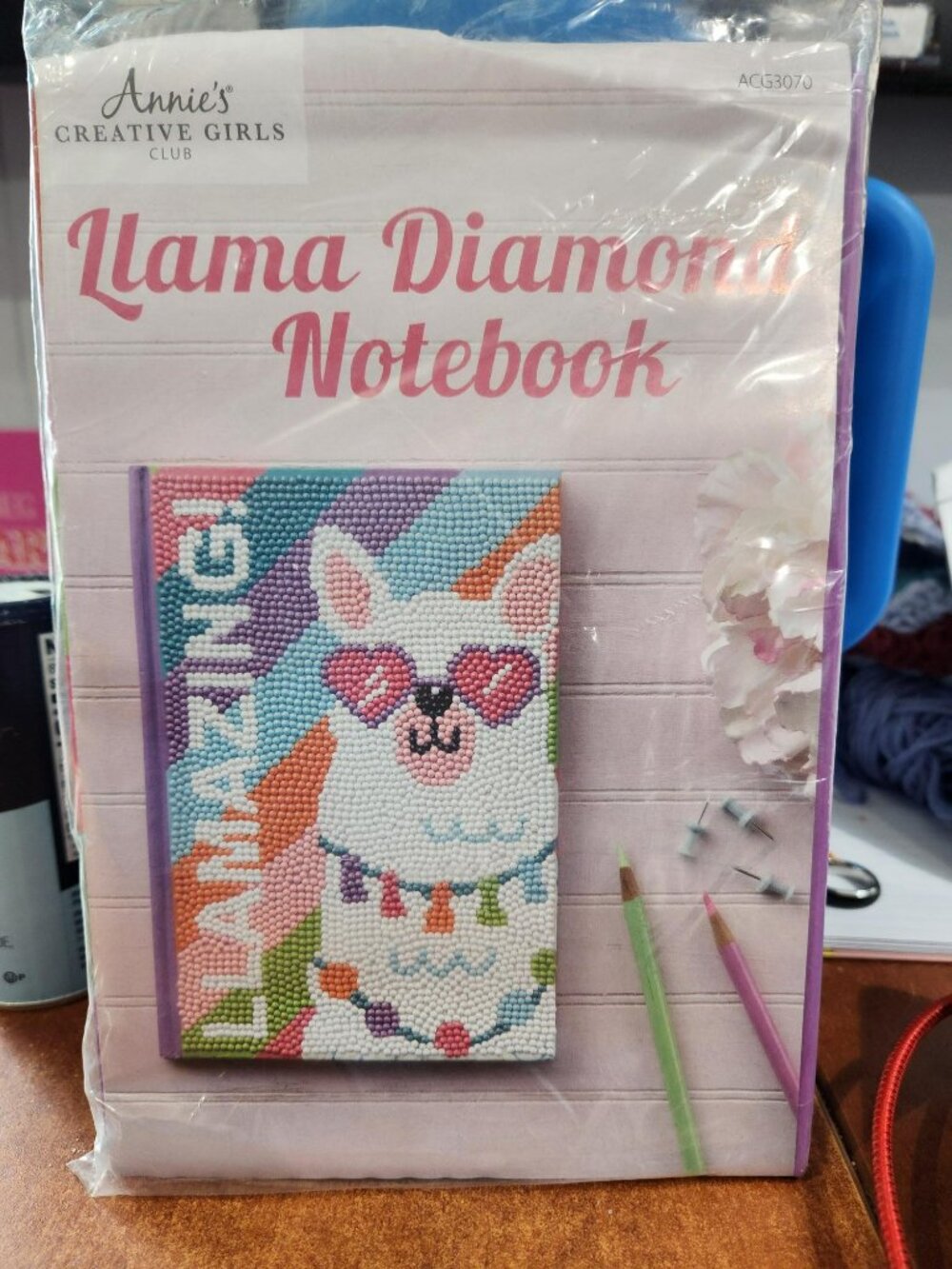 New Sealed Annie's Creative Girls Club Llama Diamond Notebook Craft Kit